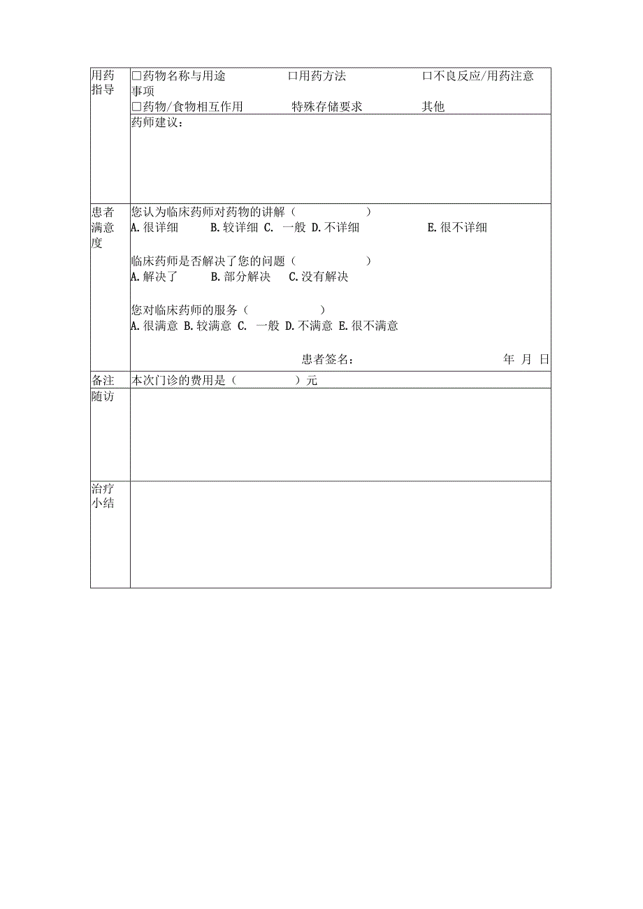 药学门诊表(通用).docx_第2页