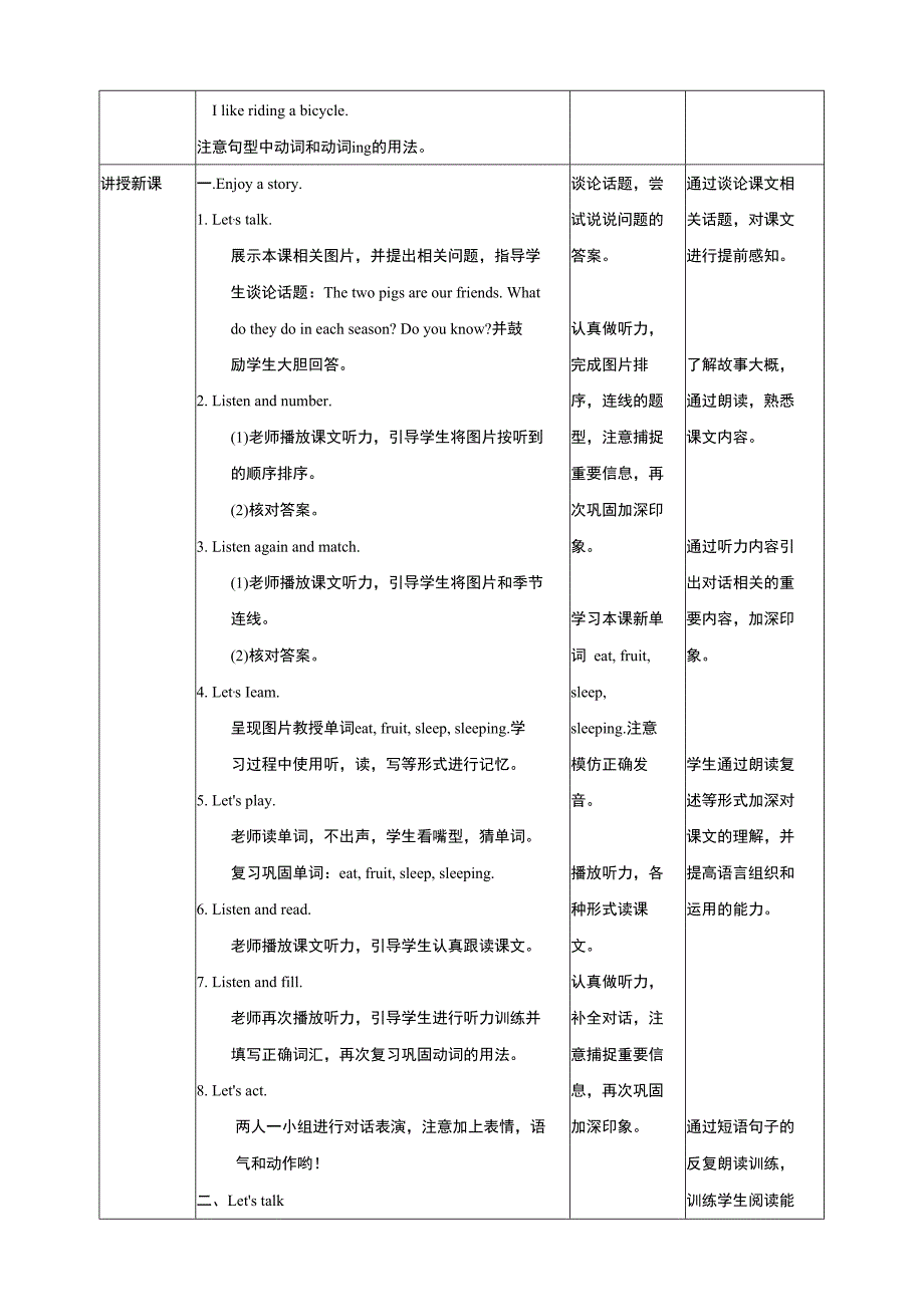 牛津深圳二下核心素养Unit 7 The four seasons Enjoy a story 教学设计.docx_第2页