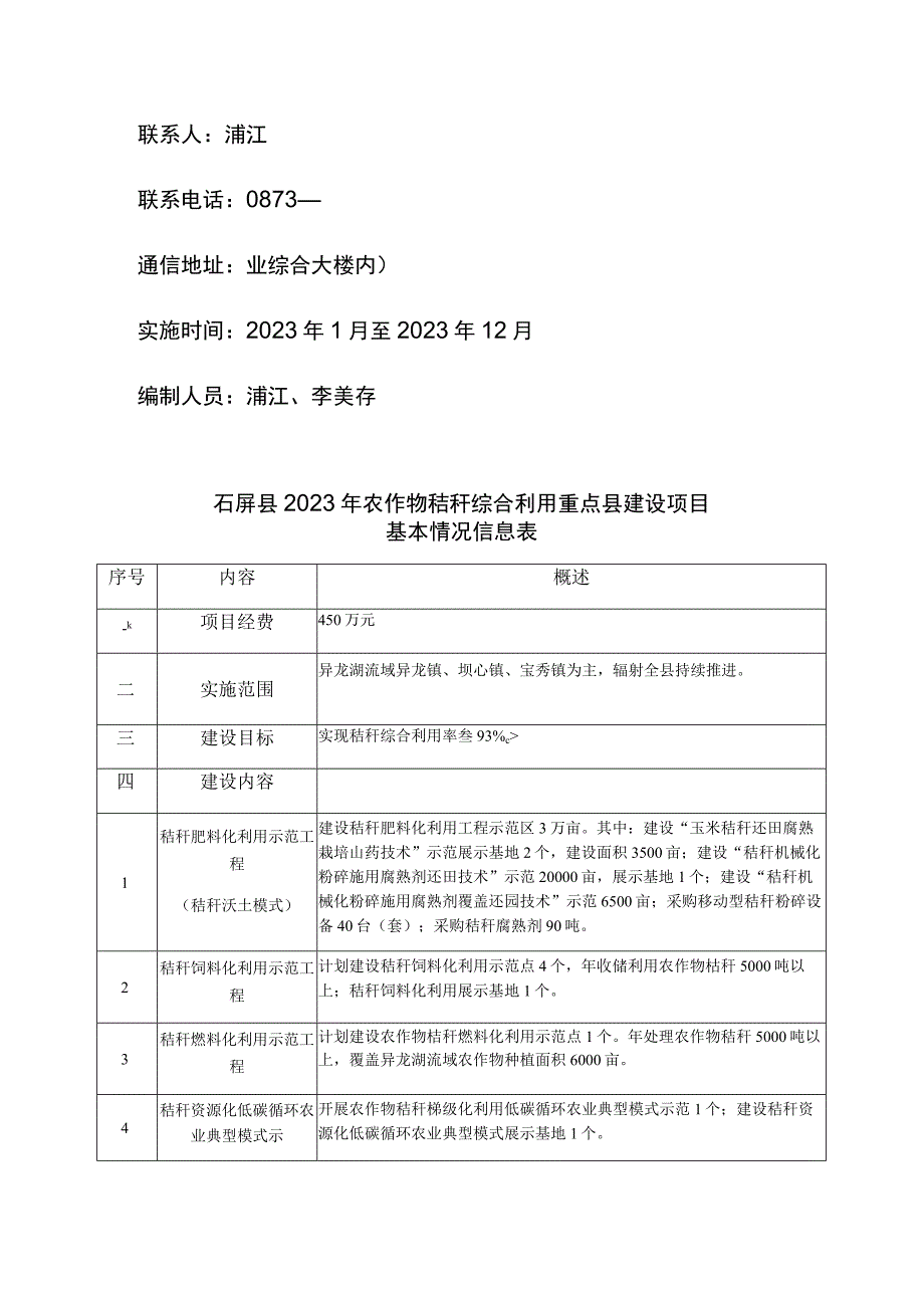 石屏县2023年农作物秸秆综合利用重点县建设项目.docx_第2页