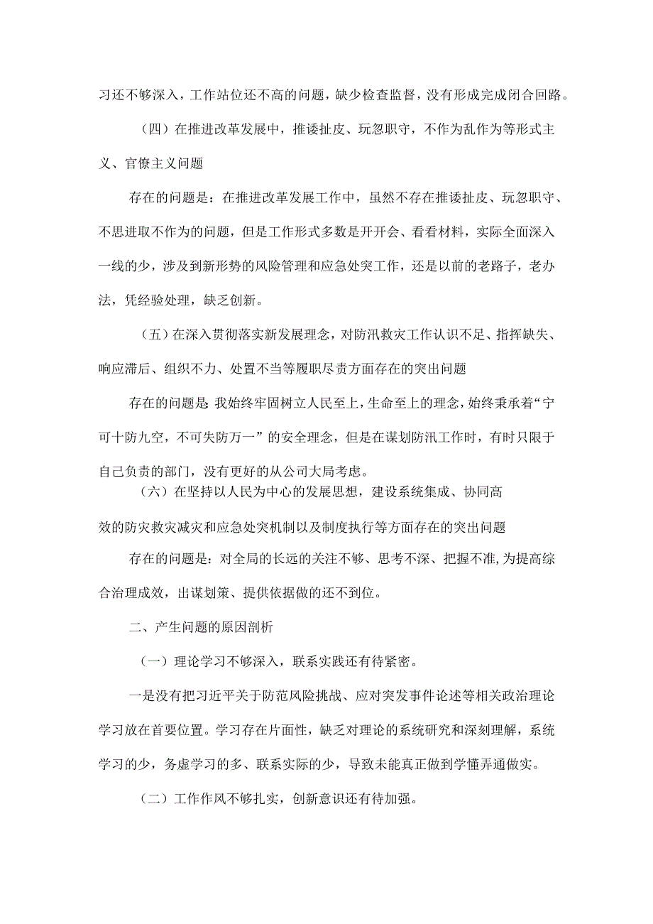 特大暴雨灾害追责问责以案促改组织生活会剖析整改报告.docx_第2页