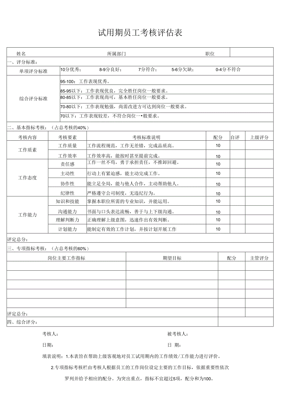 试用期员工考核评估表.docx_第1页