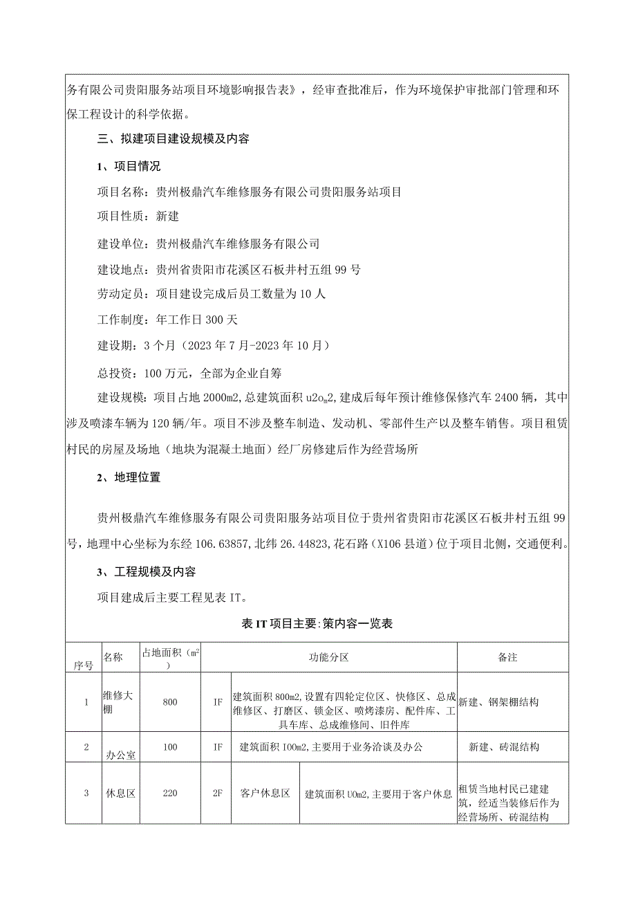 贵州极鼎汽车维修服务有限公司贵阳服务站项目环评报告.docx_第2页