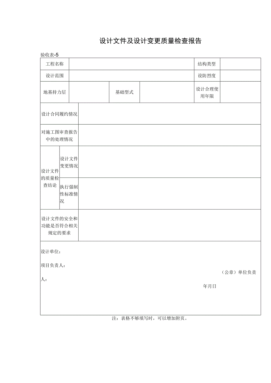 设计文件及设计变更质量检查报告验收表.docx_第1页