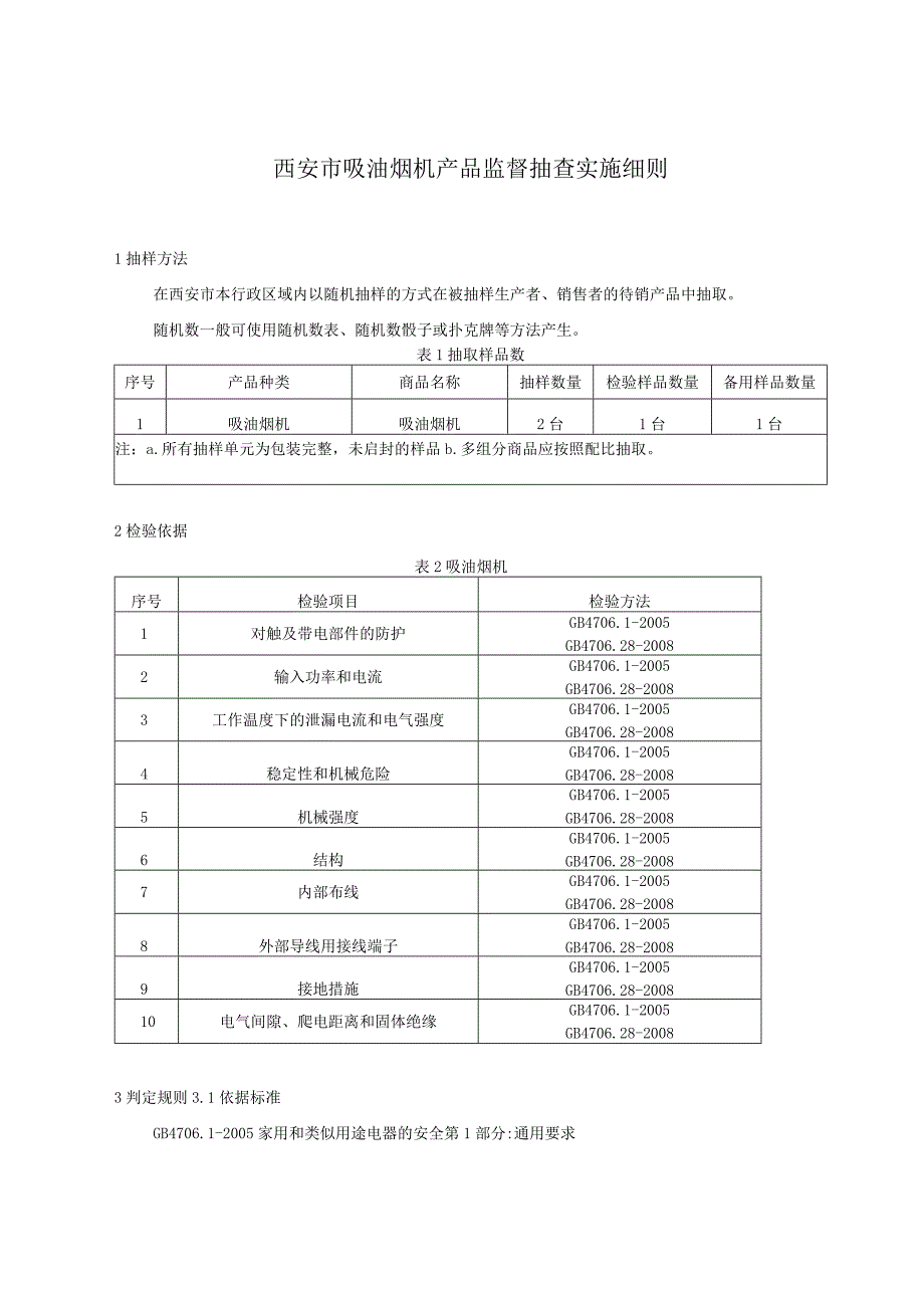 西安市吸油烟机产品监督抽查实施细则.docx_第1页