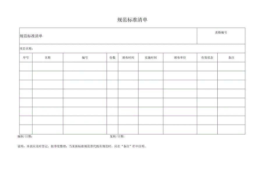 规范标准清单.docx_第1页