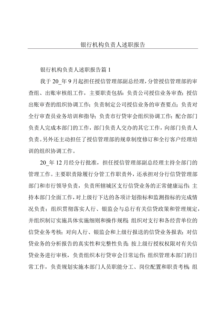 银行机构负责人述职报告.docx_第1页