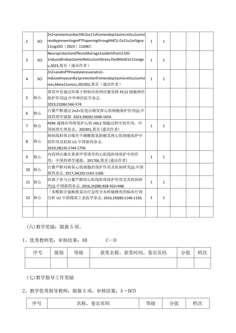 表1华北理工大学职称申报材料量化打分表.docx_第2页