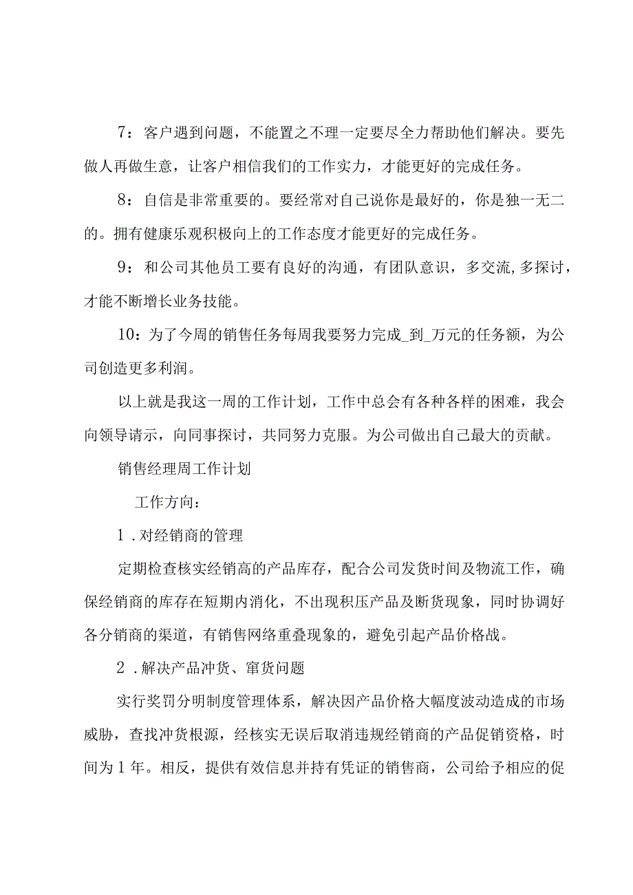 销售经理一周工作计划模板.docx_第2页