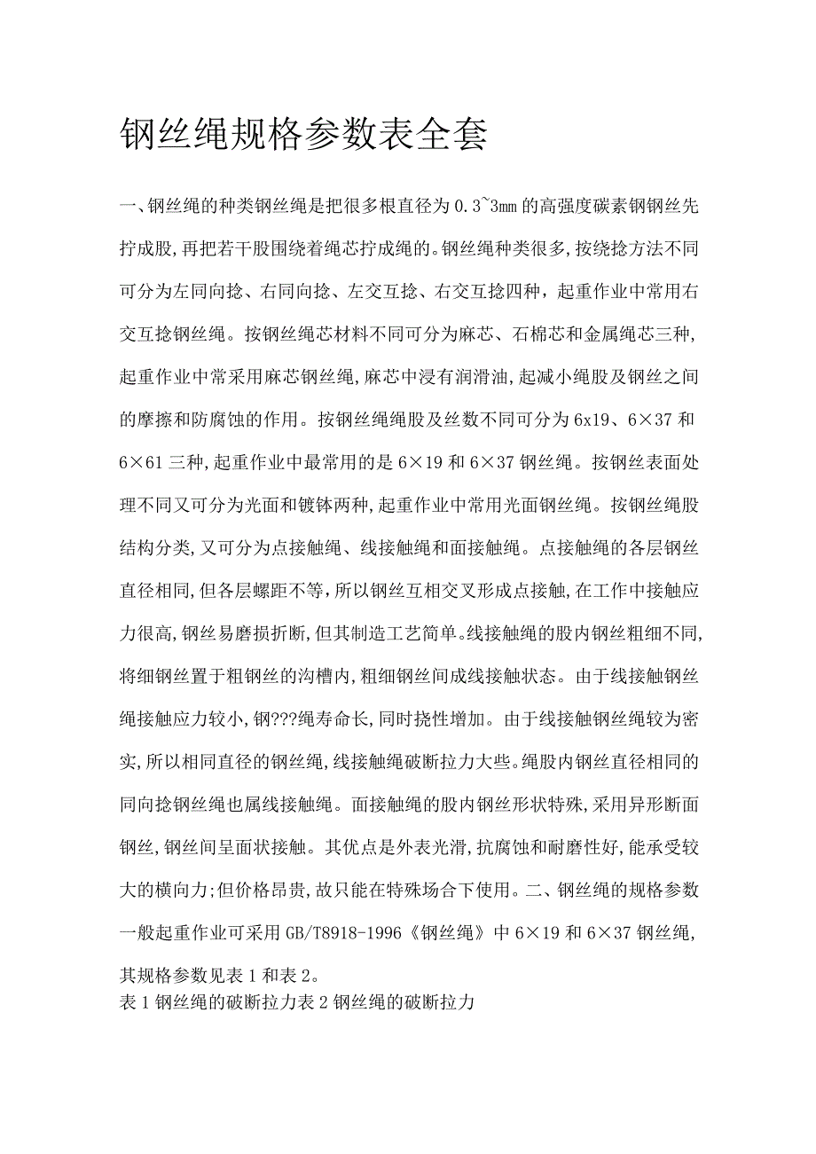 钢丝绳规格参数表全套.docx_第1页