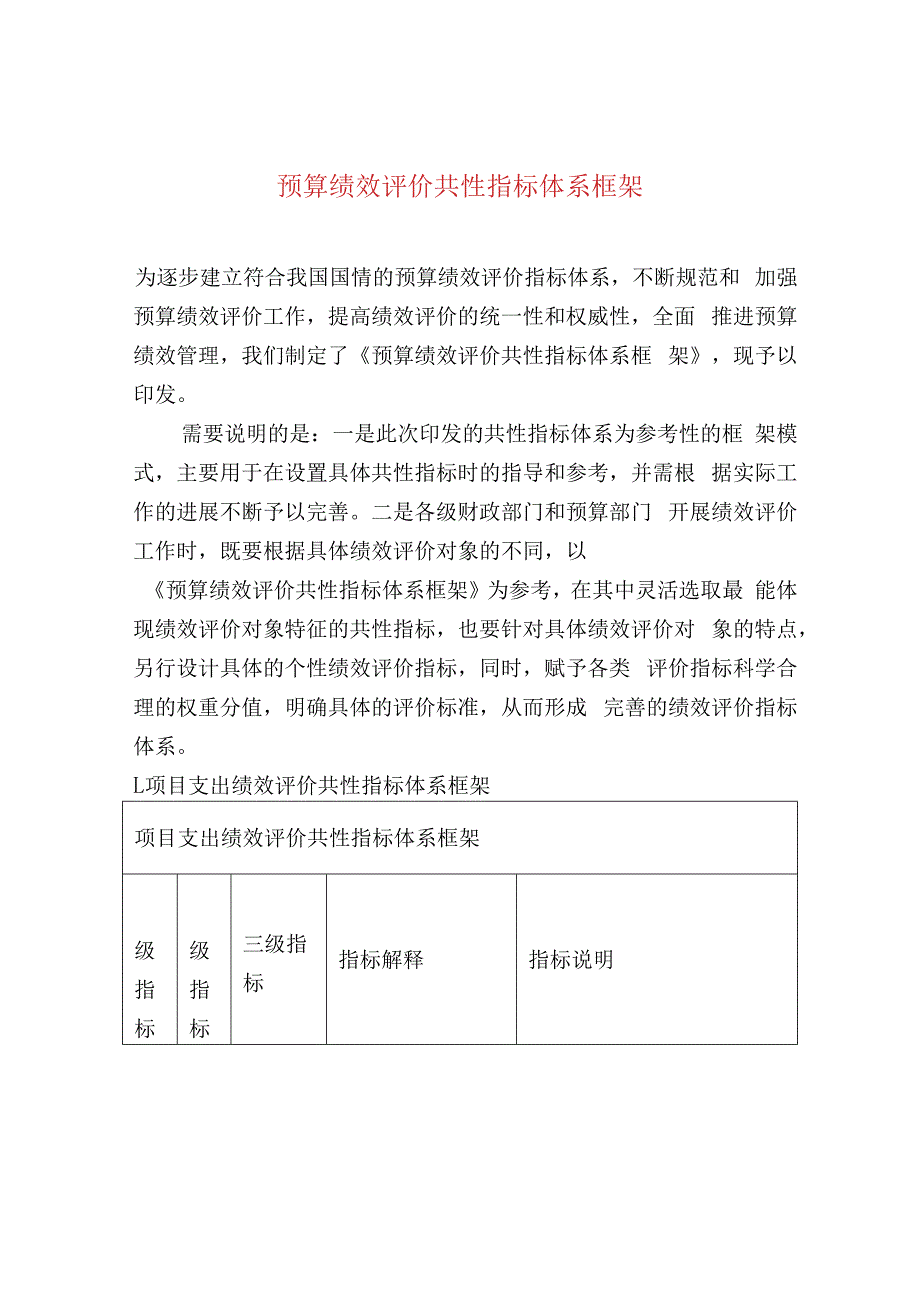 预算绩效评价共性指标体系框架.docx_第1页