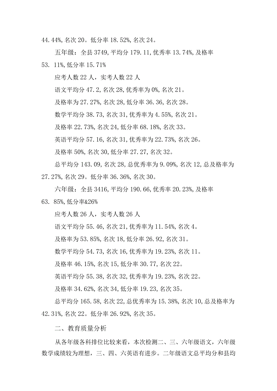 贵定县金南街道虎场小学期中检测质量分析报告.docx_第3页