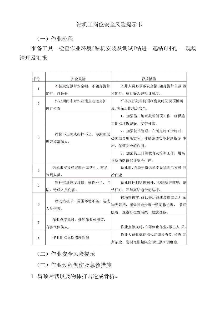 钻机工岗位安全风险提示卡.docx_第1页