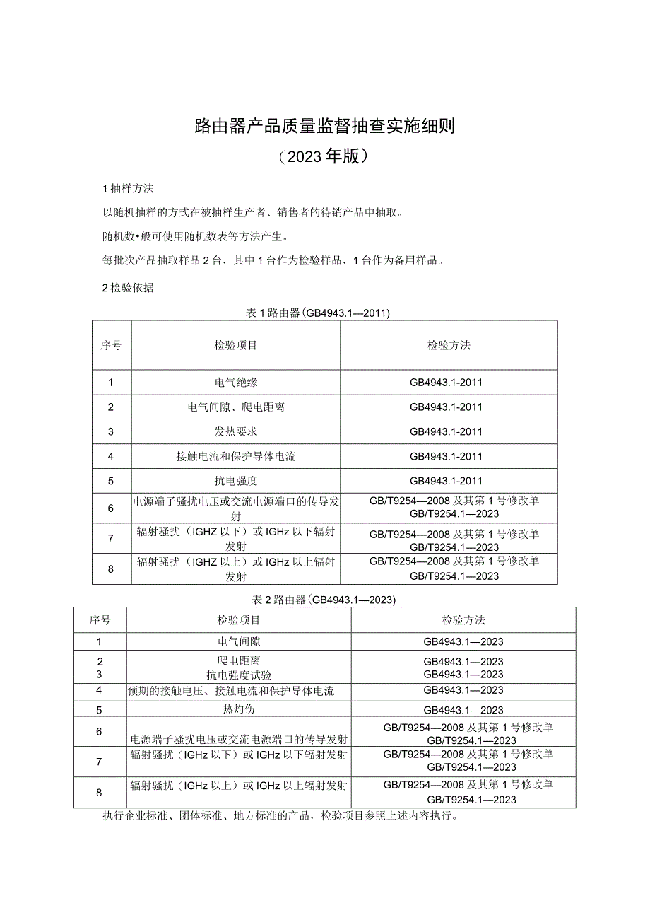 路由器产品质量监督抽查实施细则（2023年版）.docx_第1页