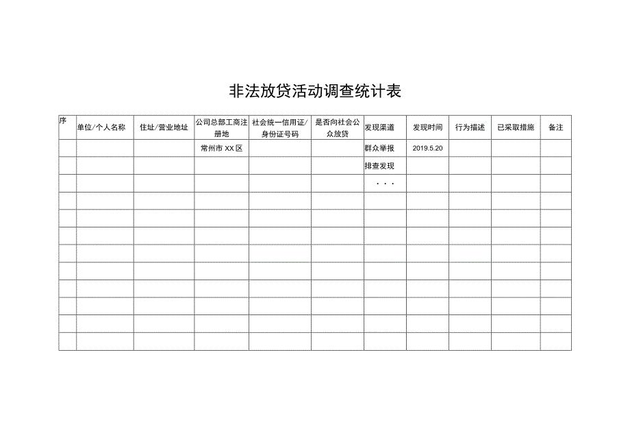 非法放贷活动调查统计表.docx_第1页