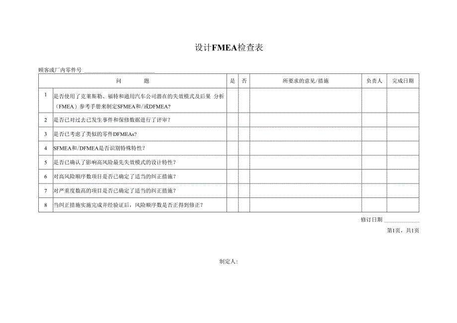 设计FMEA检查表.docx_第1页