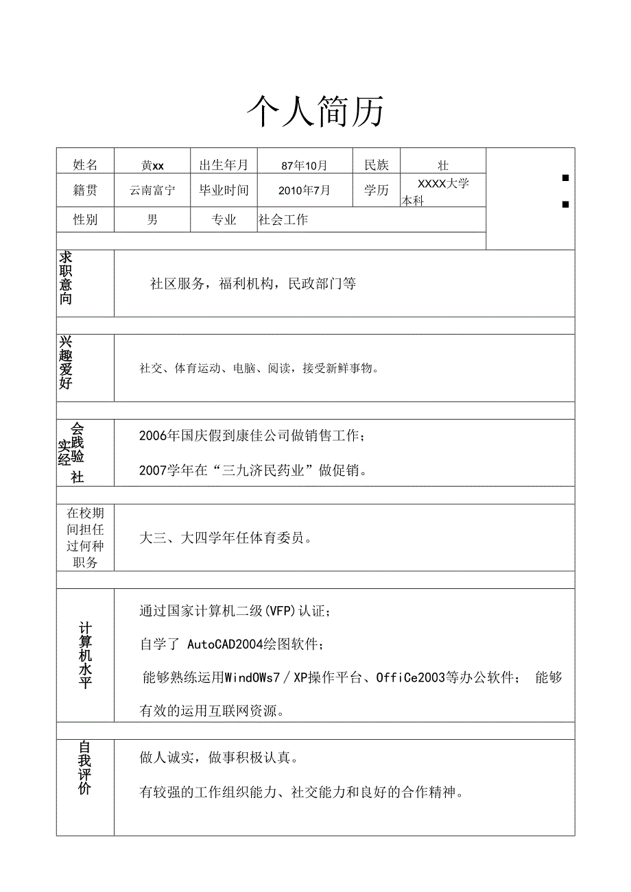 适合应届生的3) 附自荐信简历模板.docx_第2页