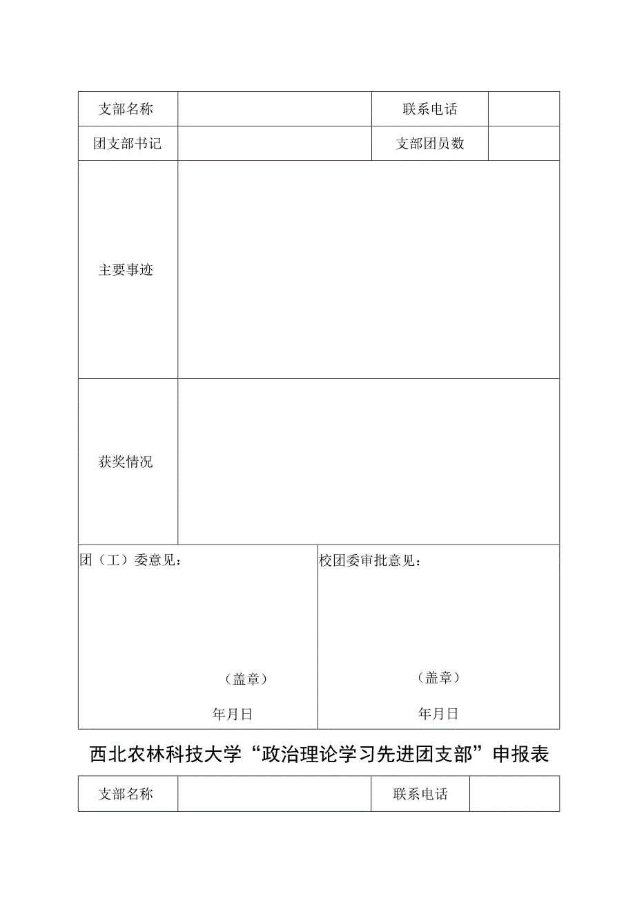 西北农林科技大学“五四红旗团委”申报表.docx_第2页