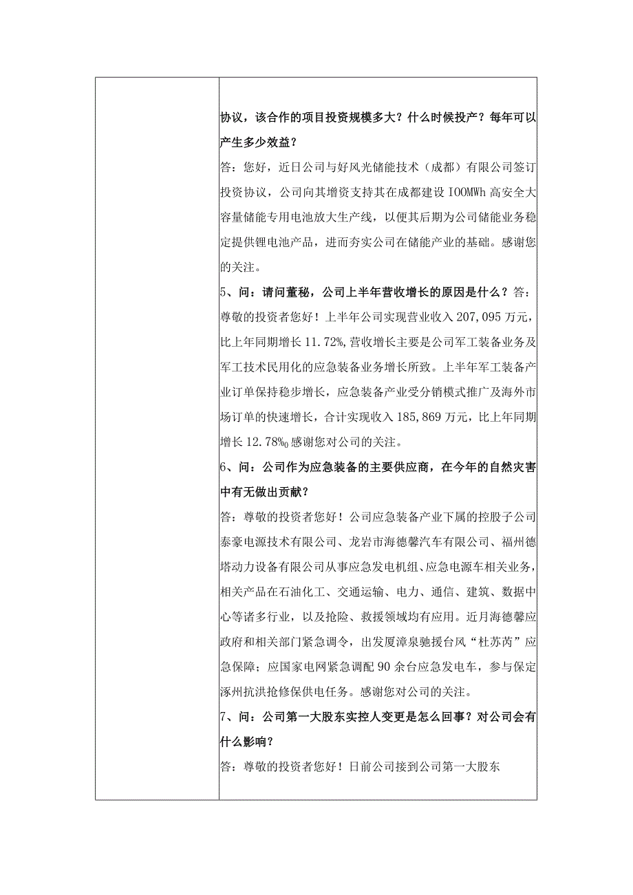 股票代码600590股票简称泰豪科技泰豪科技股份有限公司投资者关系活动记录表.docx_第3页