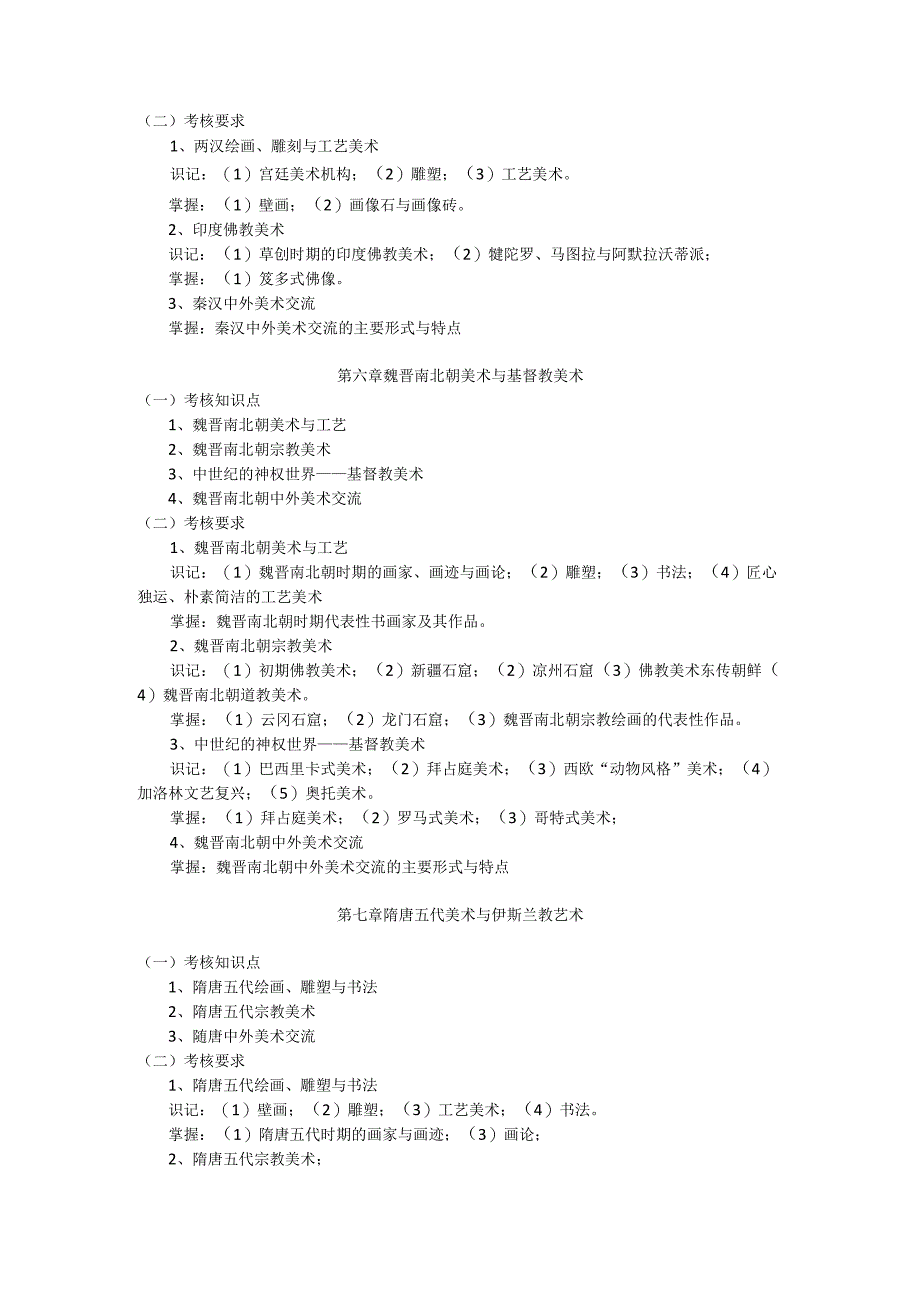 美术学、美术、艺术设计专业研究生初试科目《中外美术史》考试大纲.docx_第3页