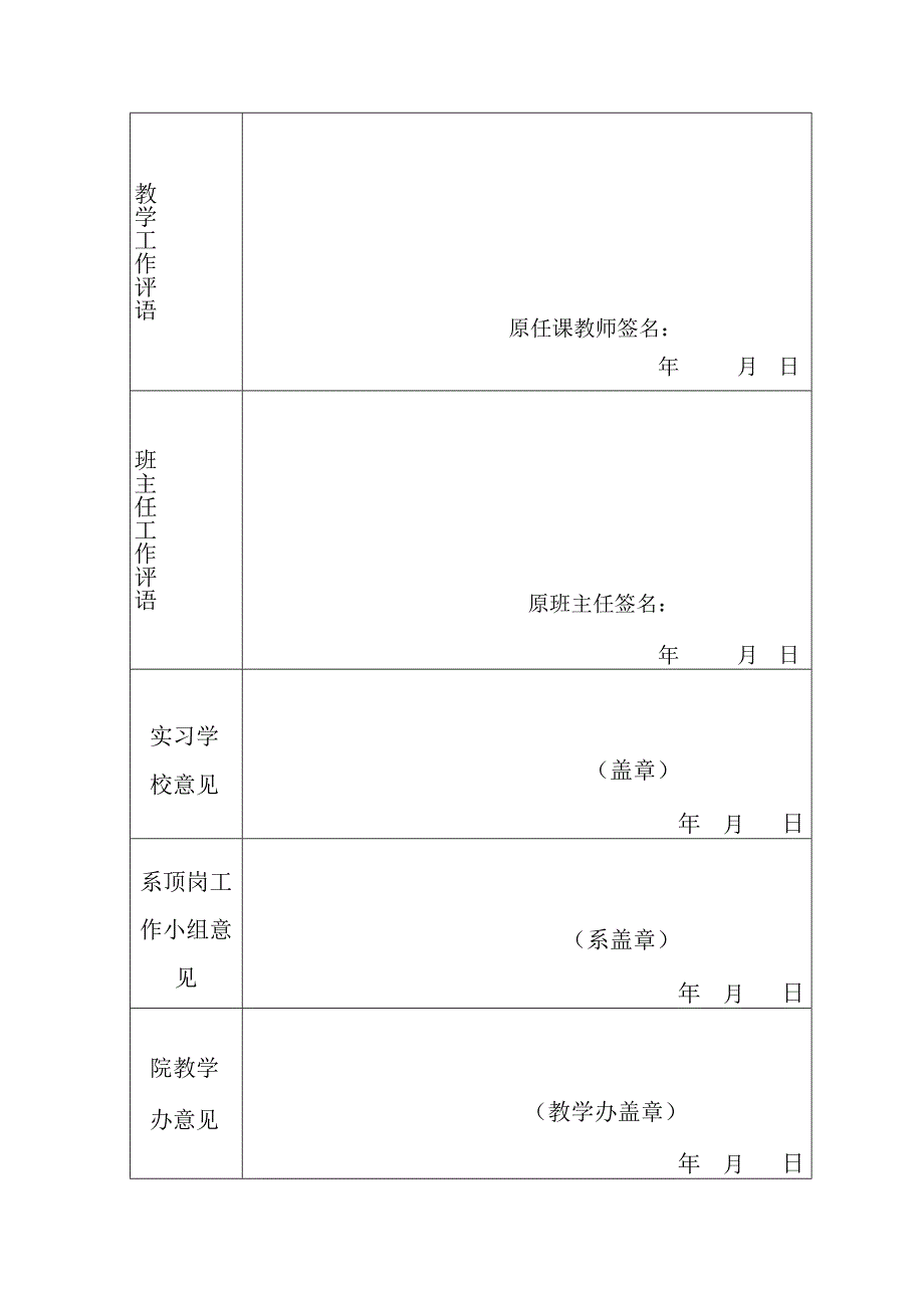 衡阳师范学院南岳学院教师教育专业顶岗实习鉴定表.docx_第3页