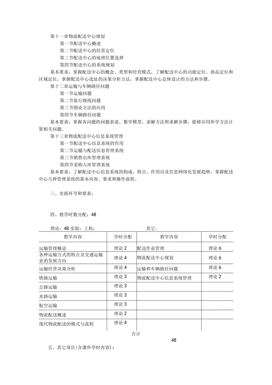 课程教学大纲-运输与配送管理.docx_第3页