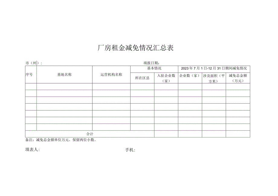 厂房租金减免情况表.docx_第1页