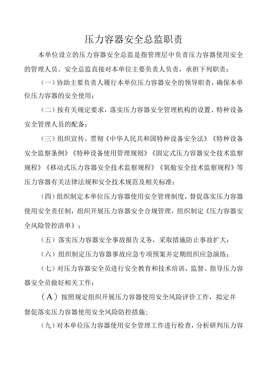 压力容器安全总监职责.docx_第1页