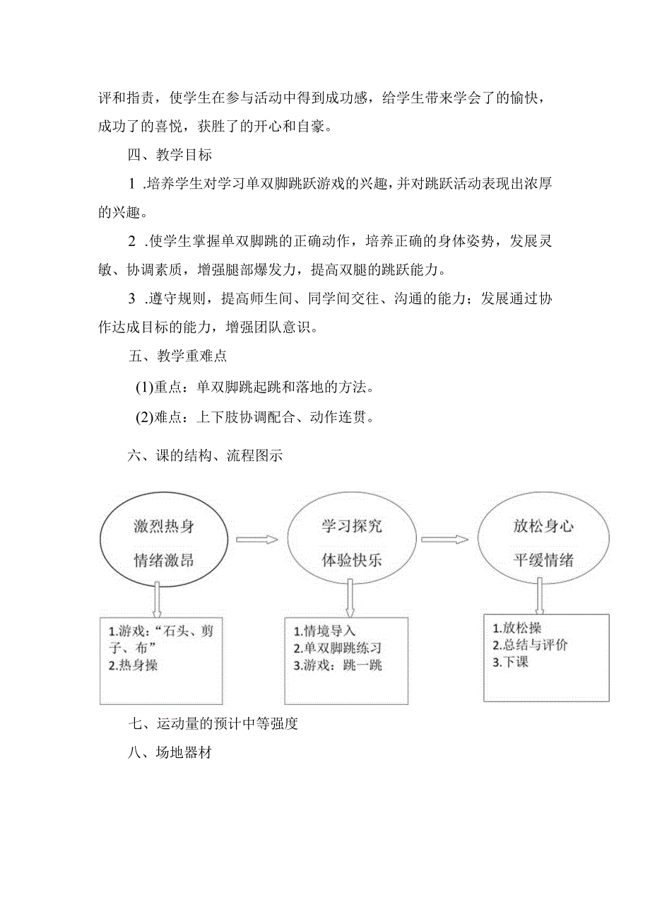 水平二（四年级）体育《快乐跳跃--单双脚跳》教学设计及教案(1).docx_第2页