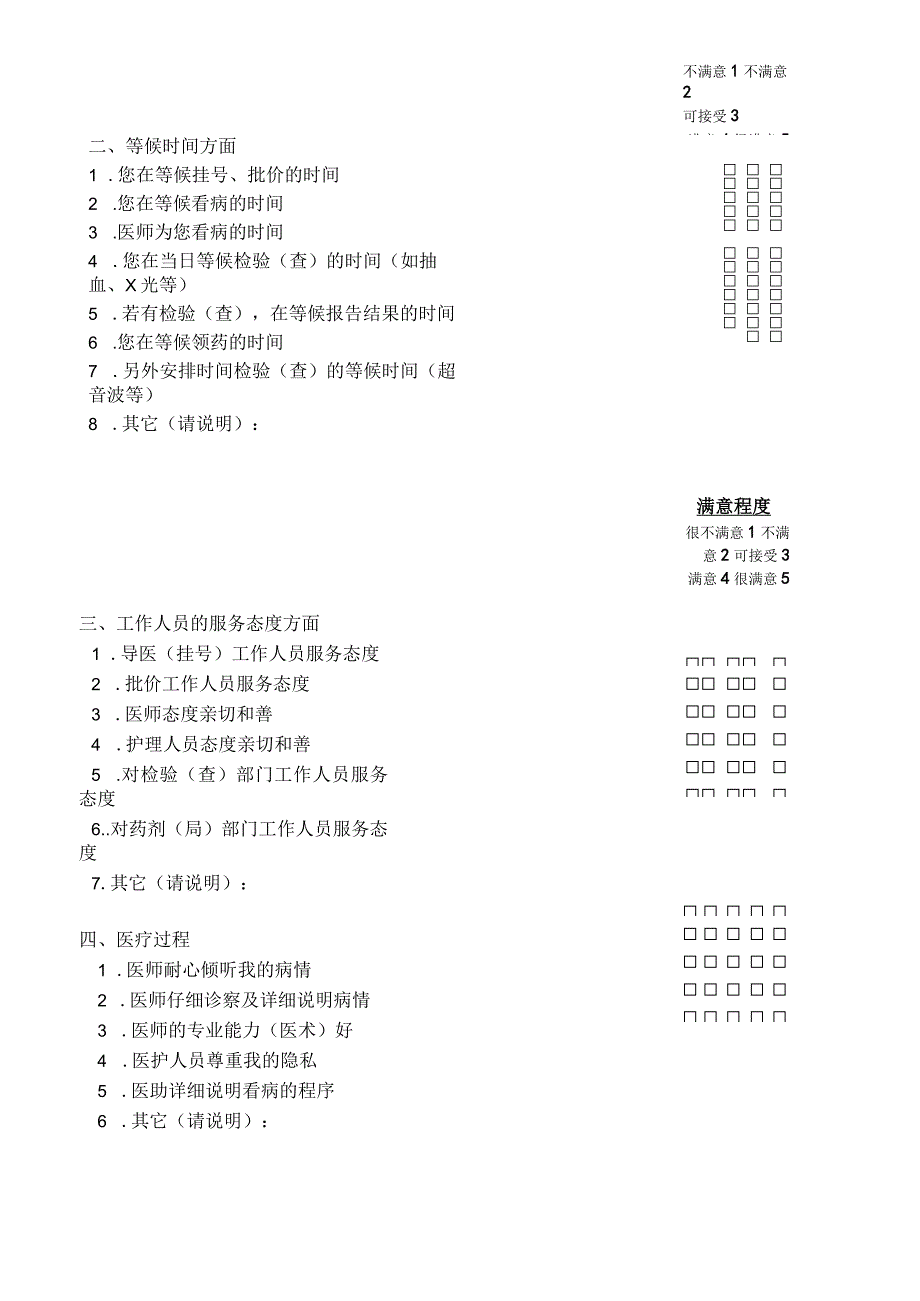 外资妇婴医院门诊顾客满意度调查表.docx_第2页