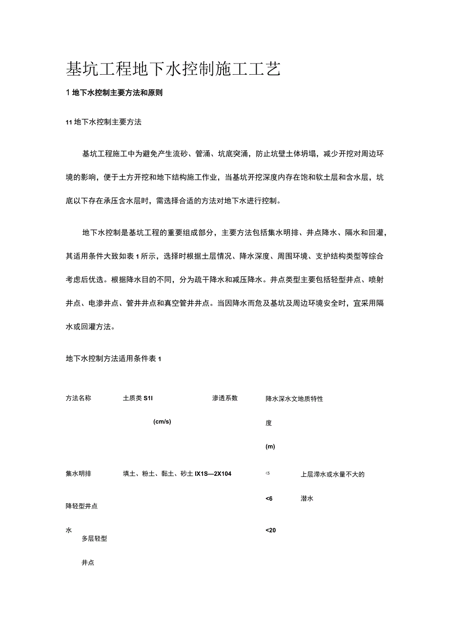 基坑工程 地下水控制施工工艺.docx_第1页