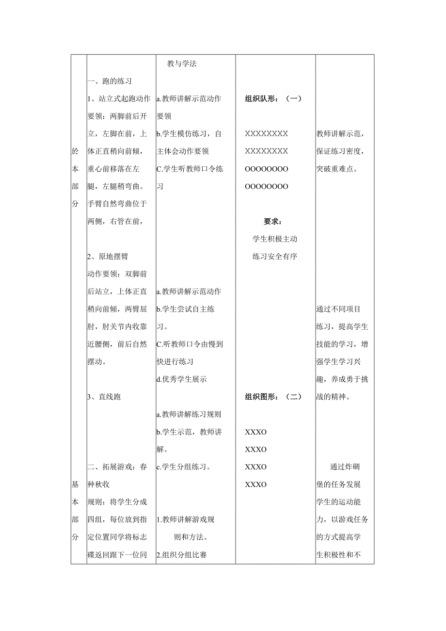 水平一（一年级）体育《跑与游戏》教学设计及教案.docx_第3页