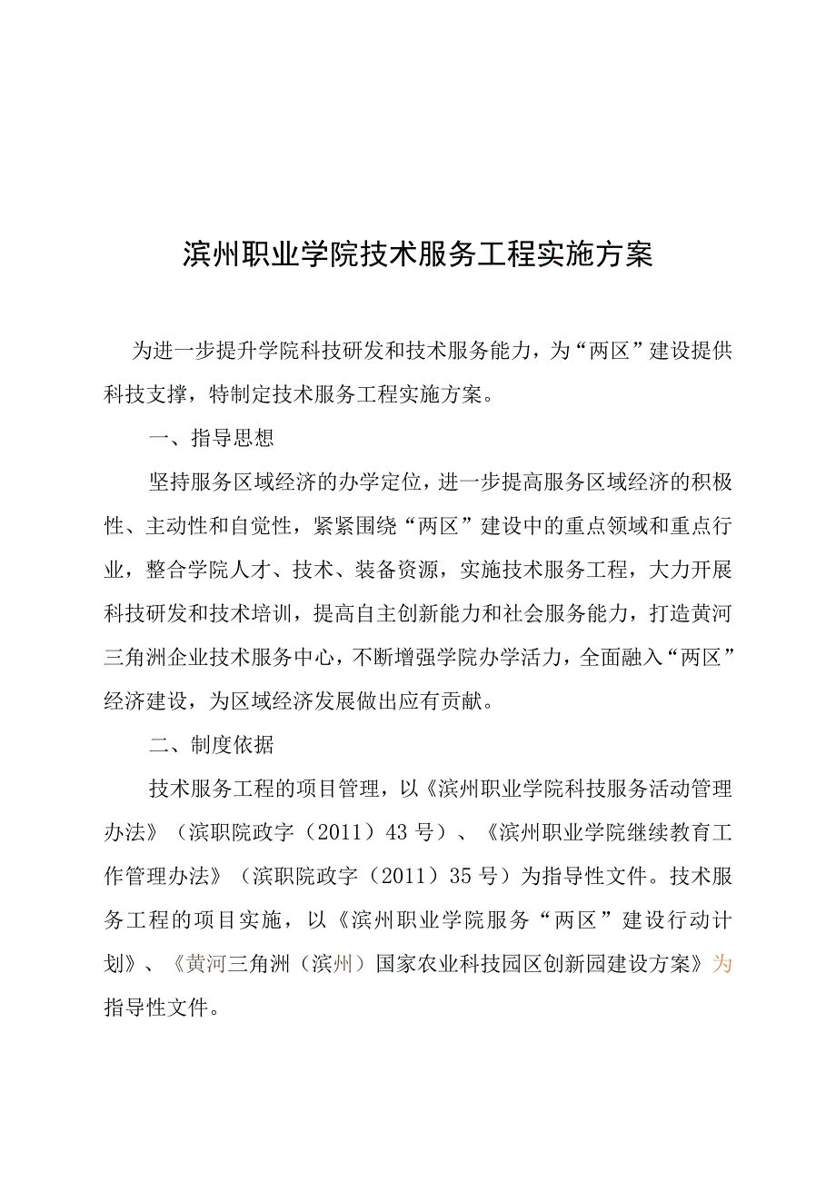 滨州职业学院技术服务工程实施方案.docx_第1页