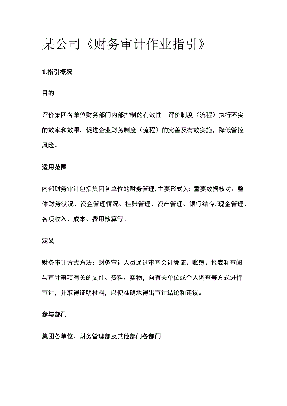 某公司《财务审计作业指引》.docx_第1页