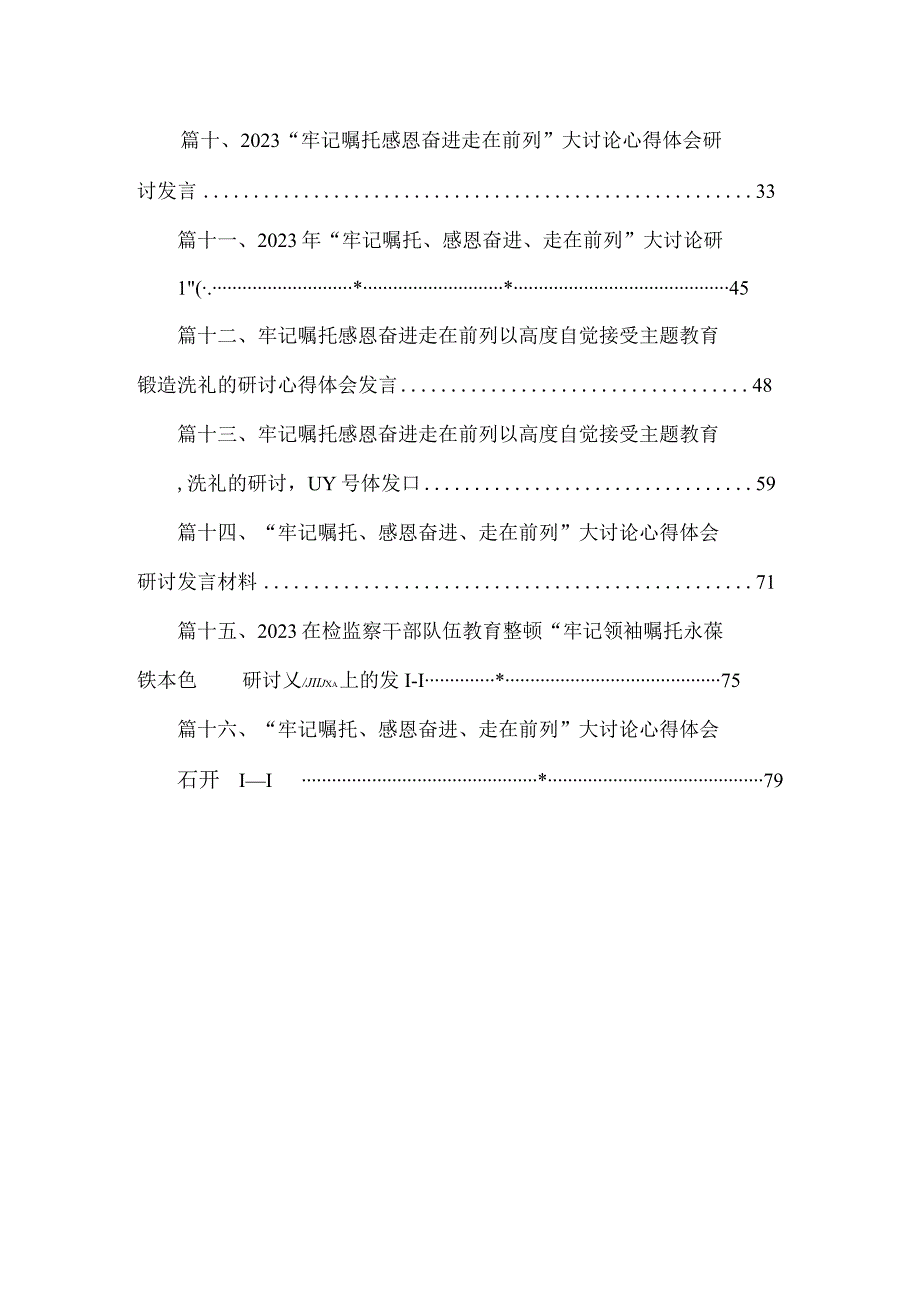 2023“牢记嘱托、感恩奋进、走在前列”大讨论心得体会研讨发言材料(通用精选16篇).docx_第2页