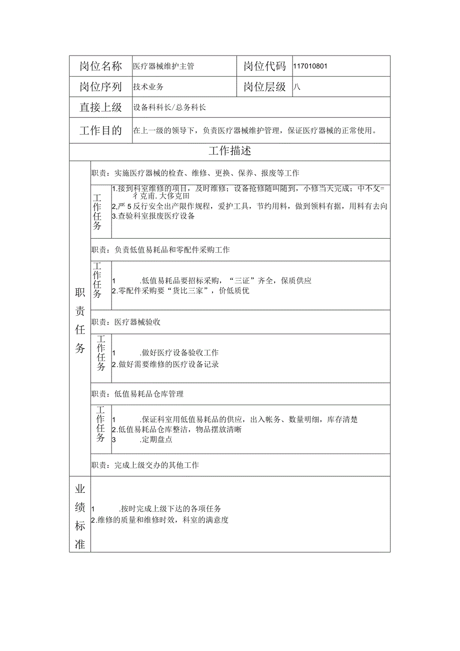 117010801 医疗器械维护主管.docx_第1页