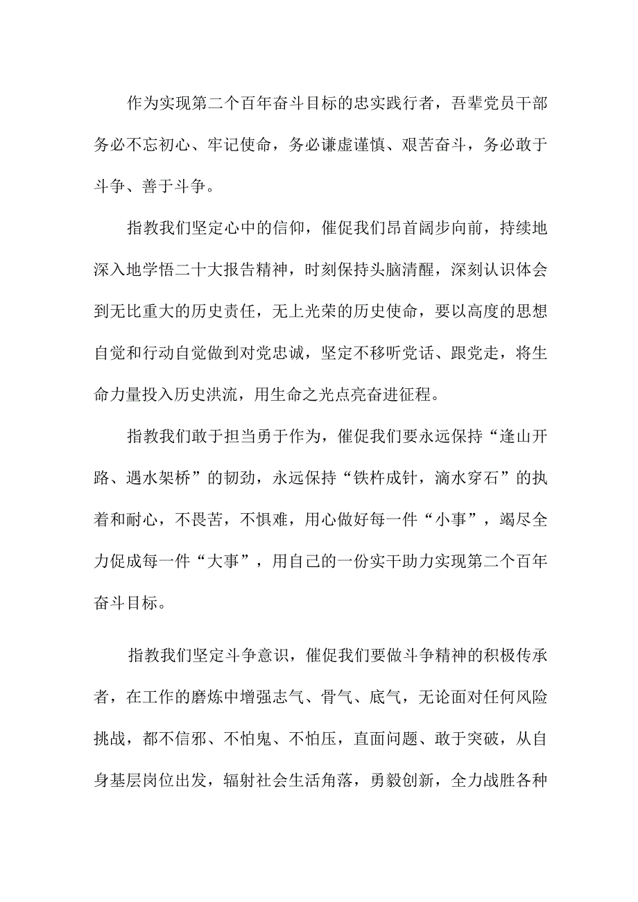 2023年交警支队长学习贯彻党的二十大精神一周年个人心得体会汇编8份.docx_第3页