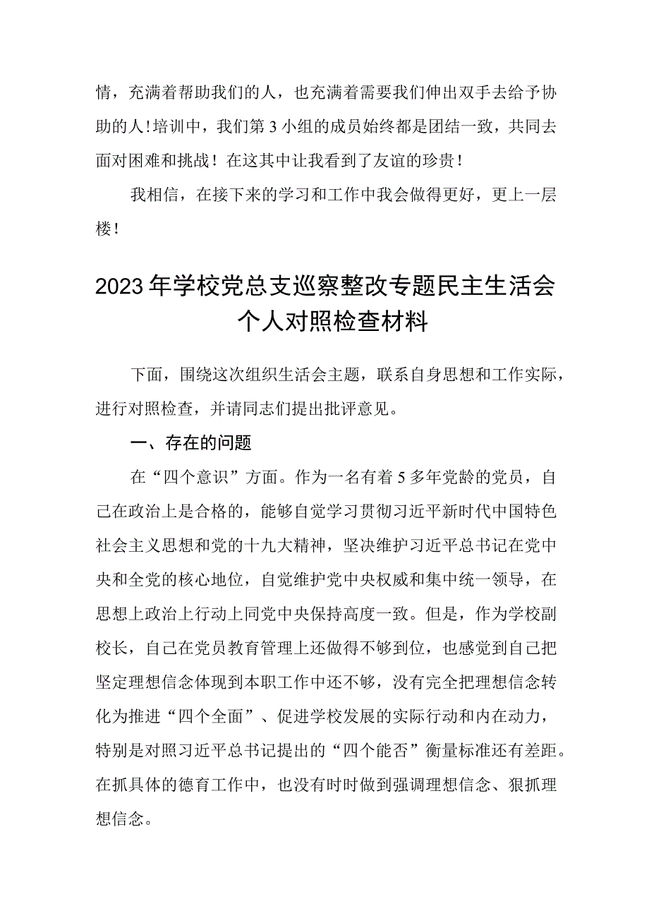 2023年学校党总支巡察整改专题民主生活会个人对照检查材料(精选五篇模板).docx_第3页