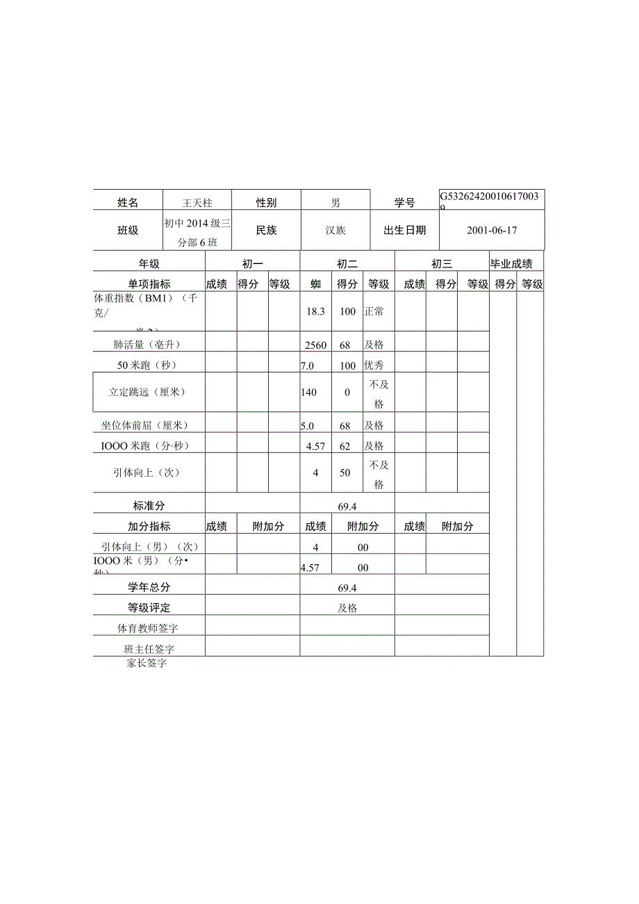 《国家学生体质健康标准》登记卡（初中样表）.docx_第3页