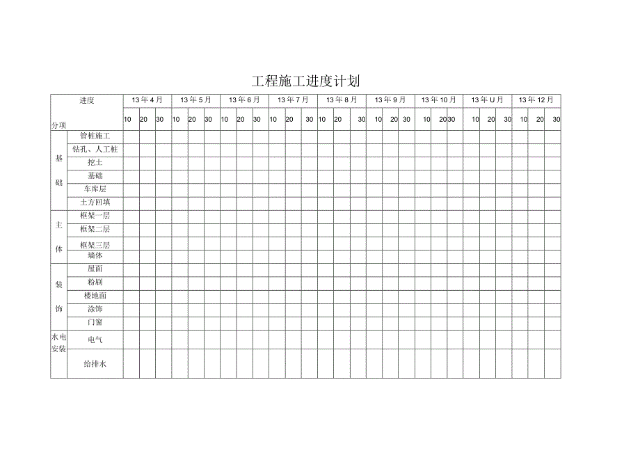 [施工资料]日期进度.docx_第1页