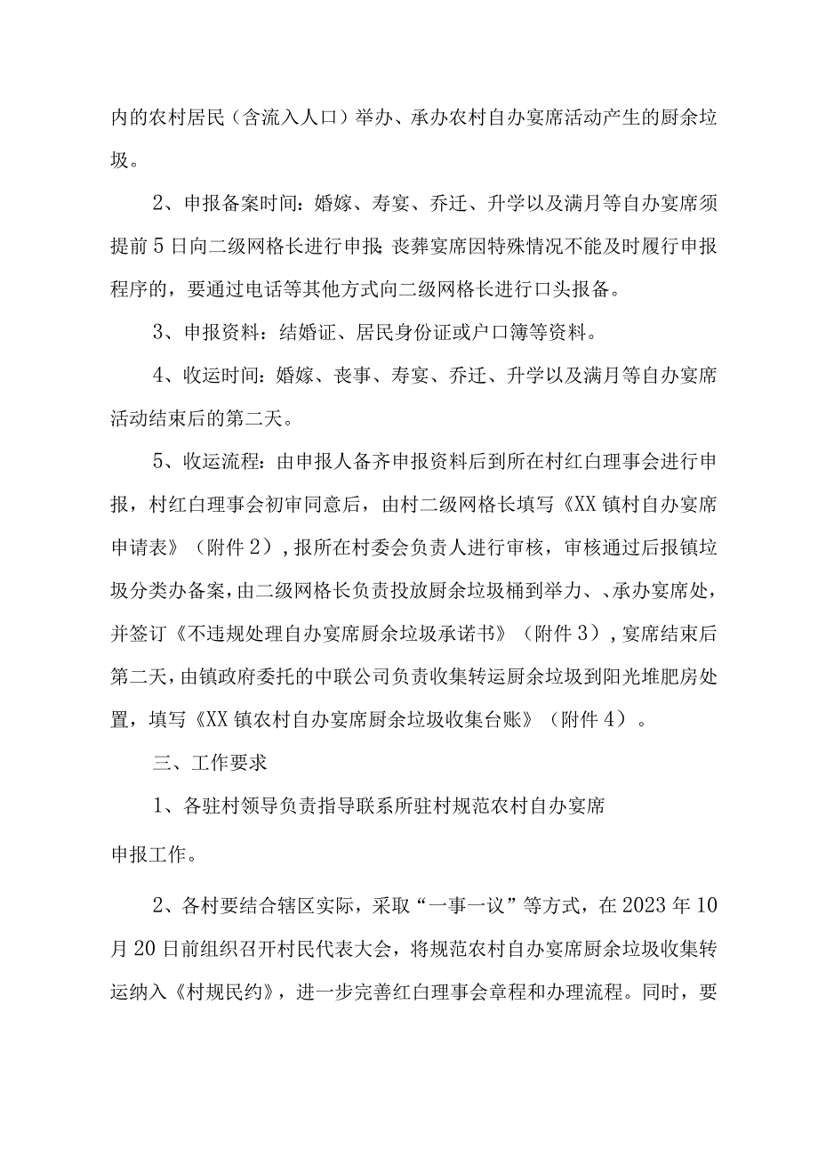 XX镇规范农村自办宴席厨余垃圾管理实施方案.docx_第2页