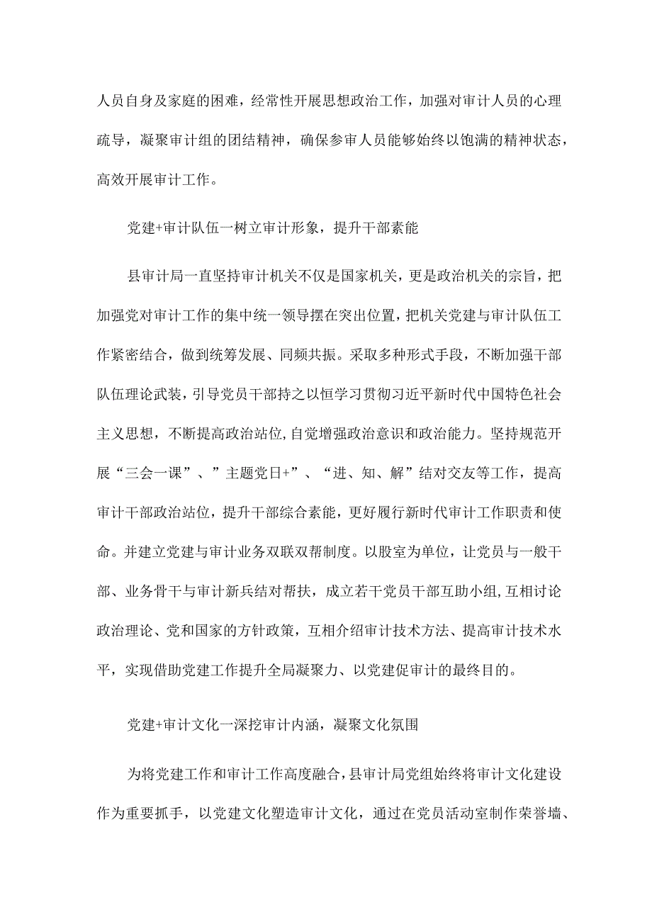 县审计局促进审计业务工作与党建工作相融合6篇.docx_第2页