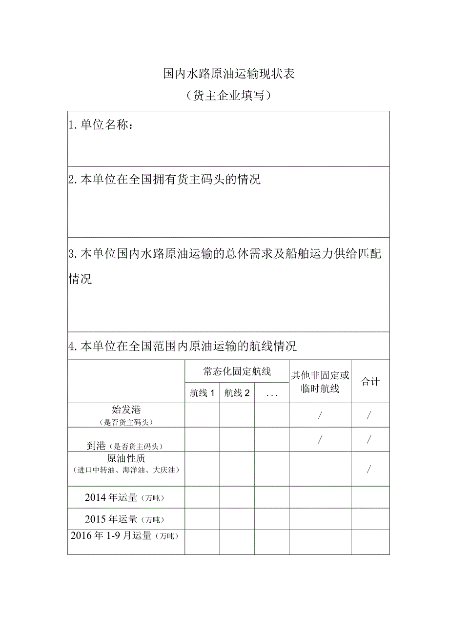 国内水路原油运输现状表.docx_第1页