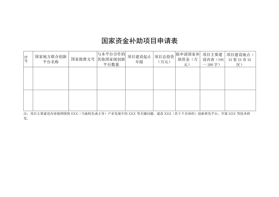 国家资金补助项目申请表.docx_第1页