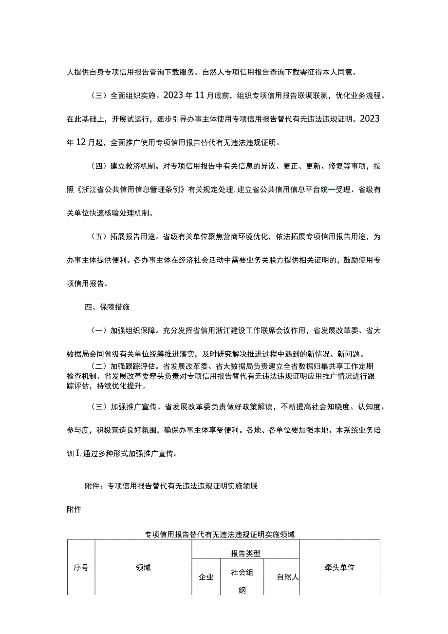 专项信用报告替代有无违法违规证明实施方案-全文及解读.docx_第2页