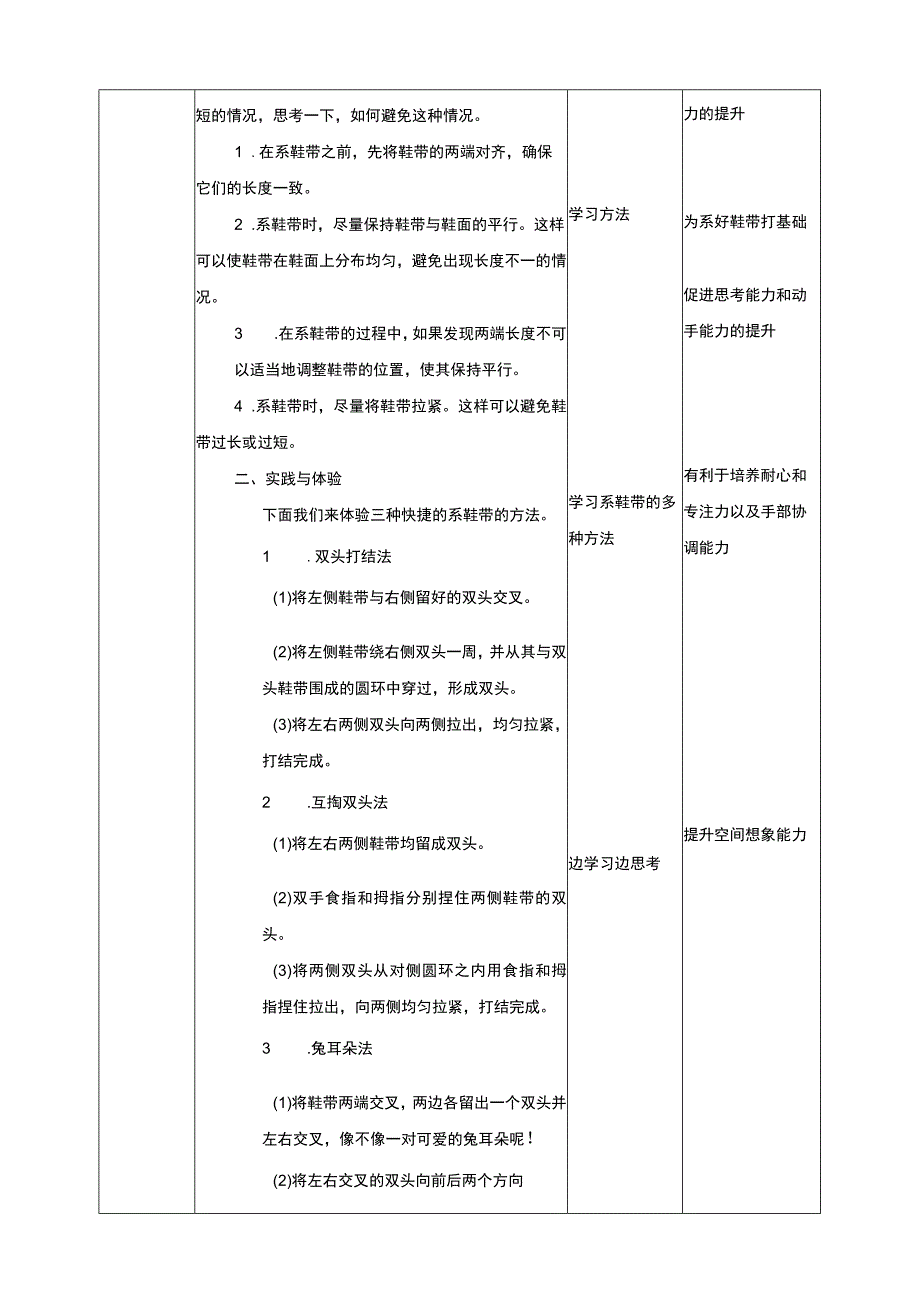 【鲁科版】《综合实践活动》三上4-1 百变鞋带 教案.docx_第2页