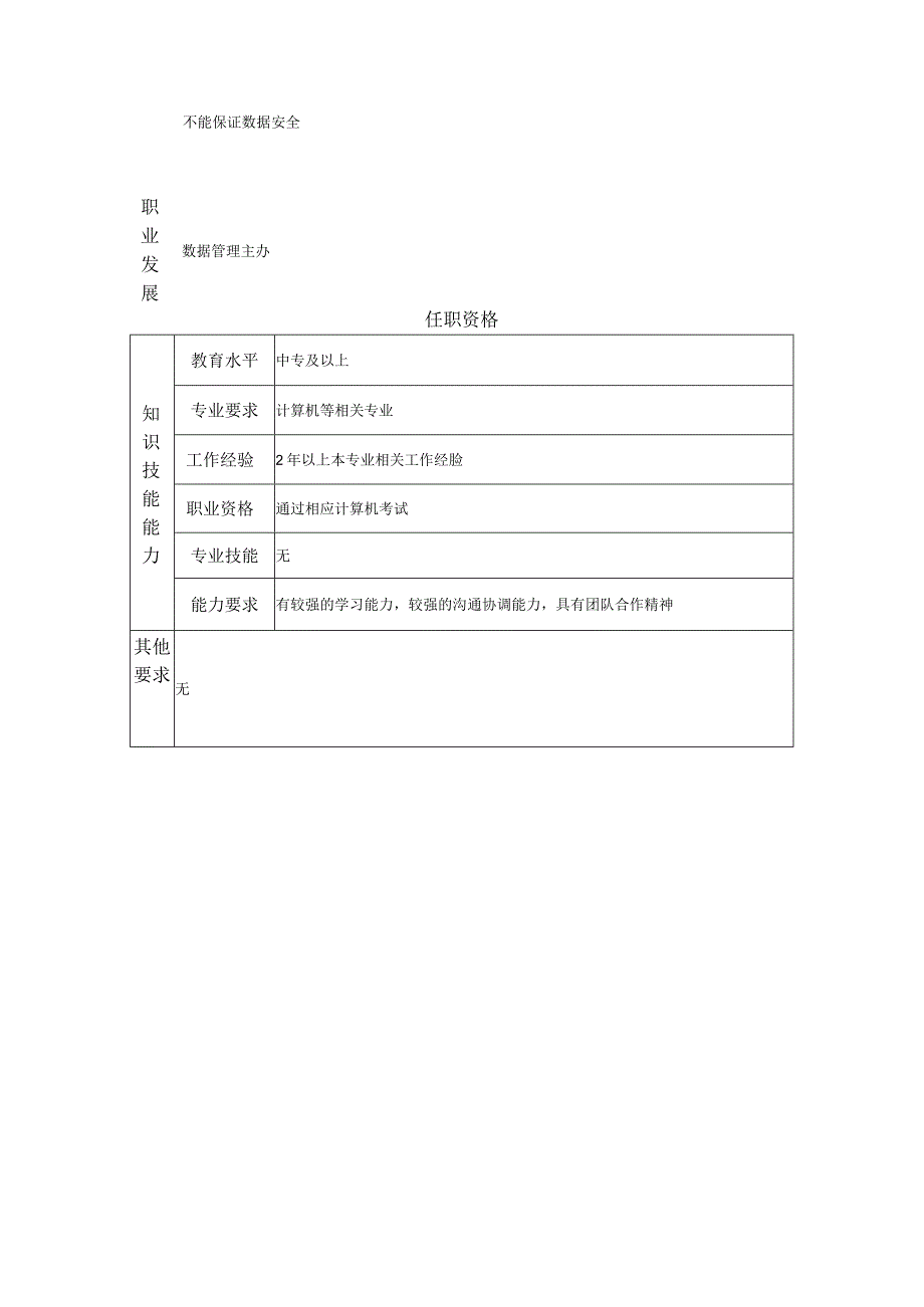 一级数据管理员--工业制造类岗位职责说明书.docx_第2页