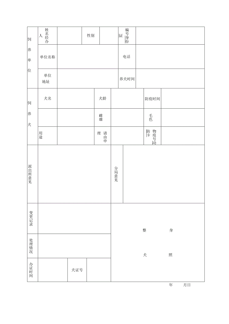 养犬申请表单位.docx_第2页