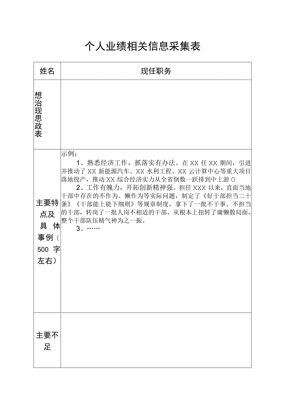 个人业绩相关信息采集表.docx_第1页