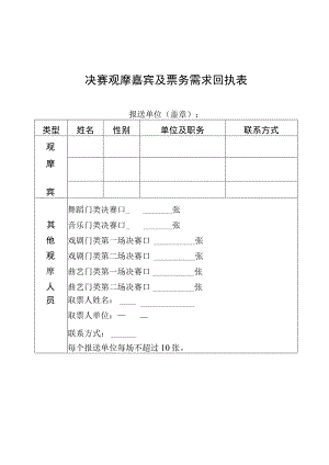 决赛观摩嘉宾及票务需求回执表.docx