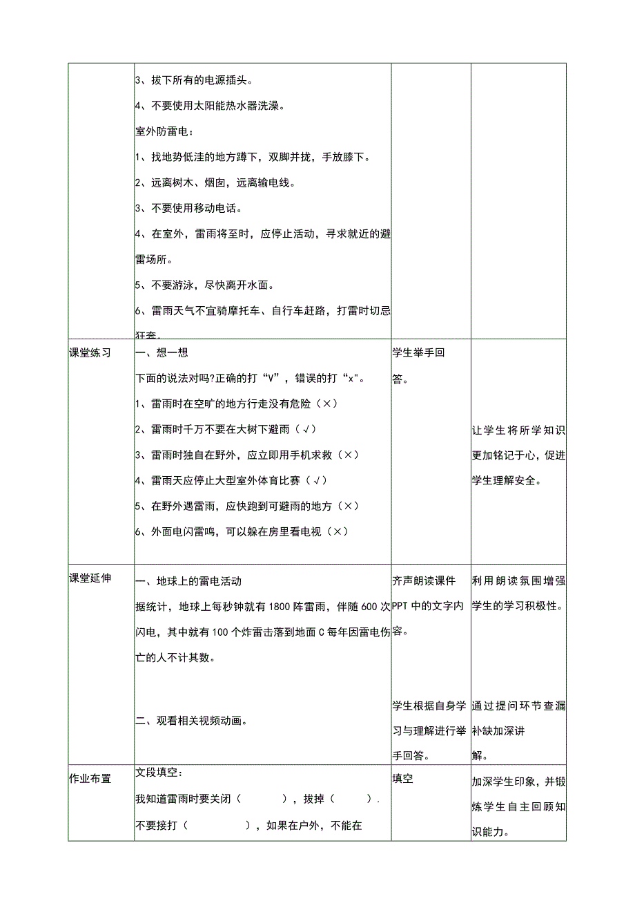 【武汉版】《生命安全教育》二年级 第15课《电闪雷鸣时》教案.docx_第2页